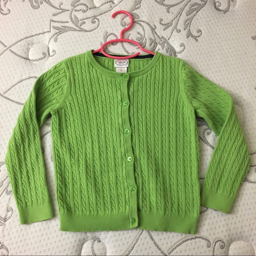 Talbots Kids Sweater, size 6, Spring Green, 100% cotton…in excellent condition….